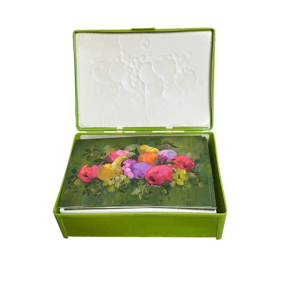 Vintage‎ Hallmark 15 Notes Fruit Still Life Stationery Set Boxed Unused